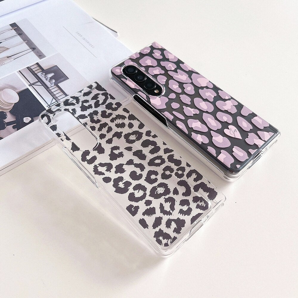 Woman Fashion Leopard Pattern Phone Case For Samsung Galaxy Z Fold 4 5G