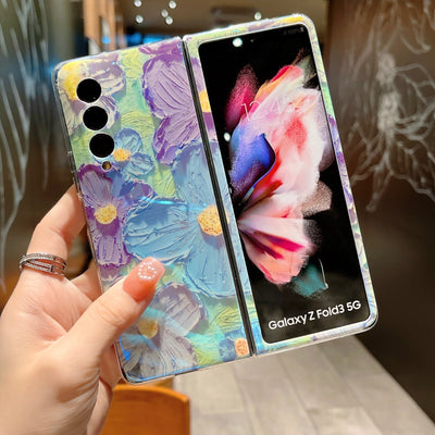 Cute Colorful Oil Painting Flower Phone Case For Samsung Galaxy Z Fold 4 5G