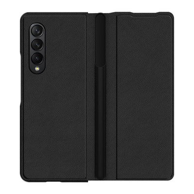 360 Full Protection Leather Flip Case For Samsung Galaxy Z Fold 4 (S Pen container)