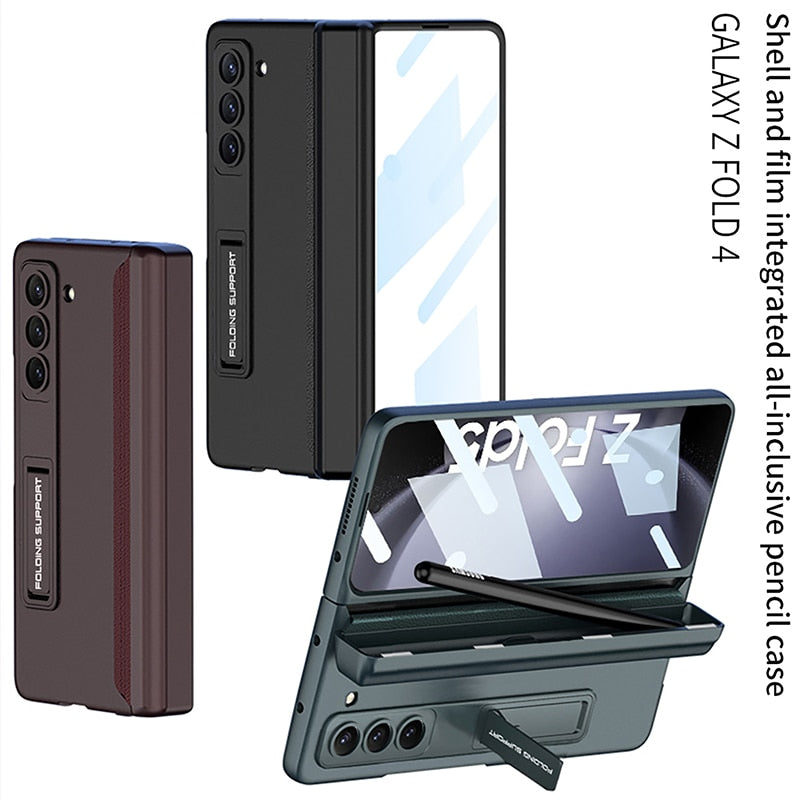 Shockproof Matte Case with Pen Holder For Samsung Galaxy Z Fold 5