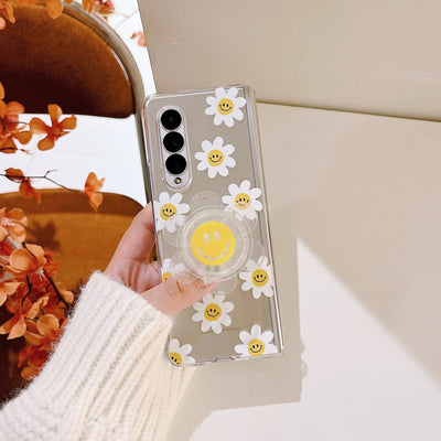 Cute Smile Sunflower HolderPhone Case For Samsung Galaxy Z Fold 4