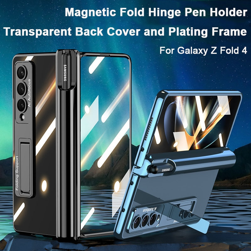 Transparent Case with Pen Holder For Samsung Galaxy Z Fold 4