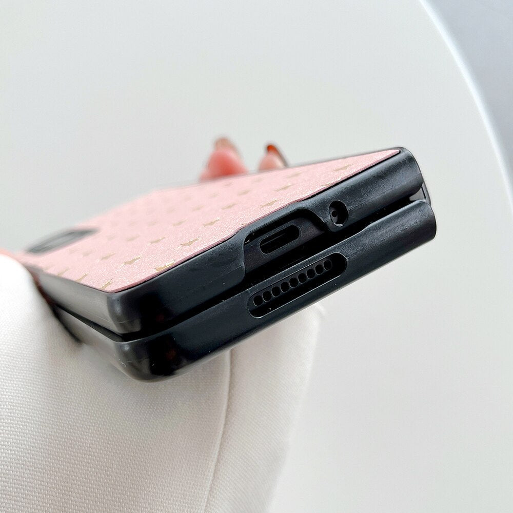 Luxury Gilding Stars PU Leather Phone Case For Samsung Galaxy Z Fold 3 5G