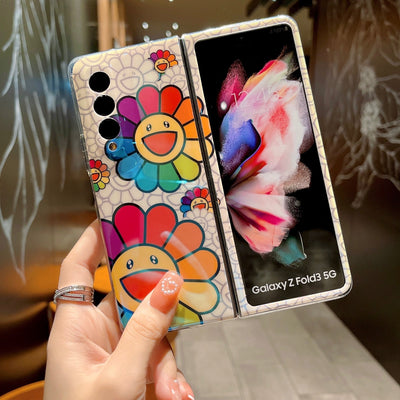 Cute Colorful Oil Painting Flower Phone Case For Samsung Galaxy Z Fold 4 5G