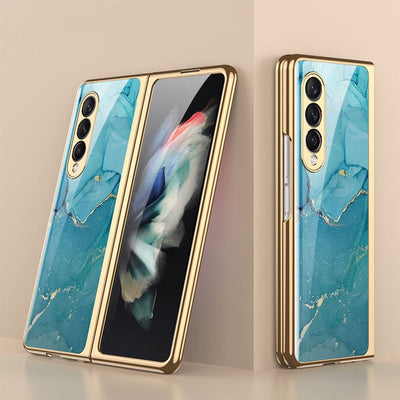 Luxury Tempered Glass Case For Galaxy Z FOLD 4