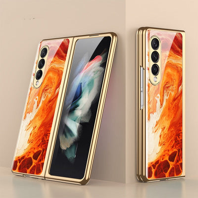 Luxury Tempered Glass Case For Galaxy Z FOLD 4