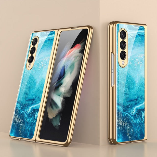 Luxury Tempered Glass Case For Galaxy Z FOLD 4