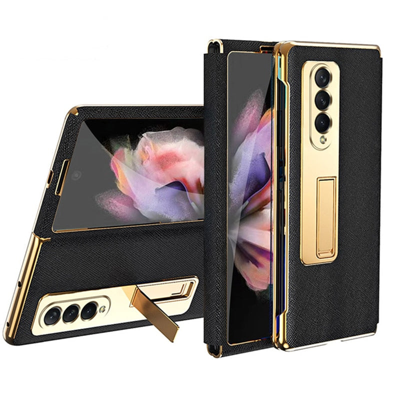 Leather Flip Cover For Galaxy Z FOLD 4