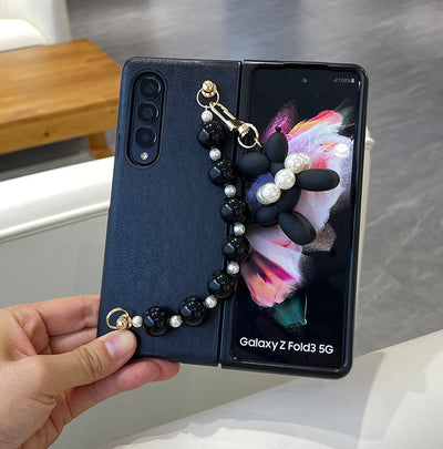 Wristband Leather Case for Samsung Galaxy Z FOLD 4